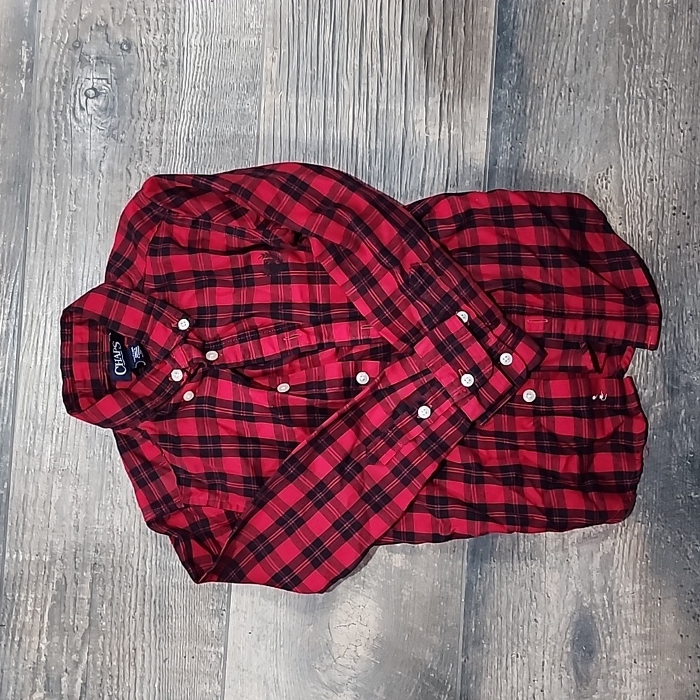 CHAPS boys plaid button down shirt